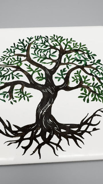Thumbnail: Tree of Life Hand Painted Tile
