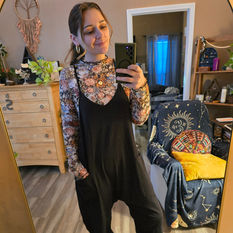 Sheer Flower Top & Onesie Outfit