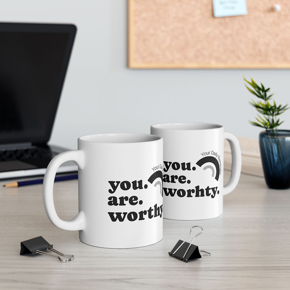 Thumbnail: Black Tie Spritz You Are Worthy mug | Your Daily Reminder ceramic feel-good