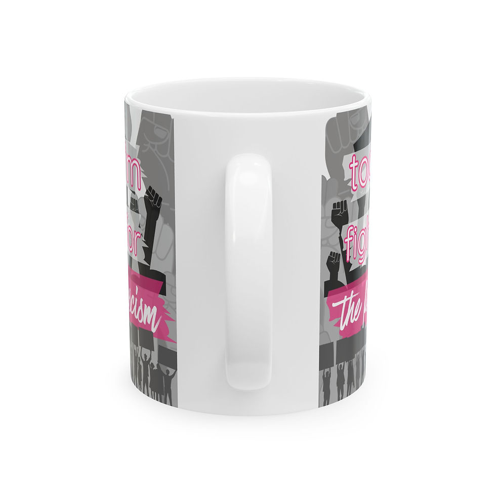Thumbnail: the fall of fascism protest mug — “Today I’m Fighting For the Fall of Fascism”
