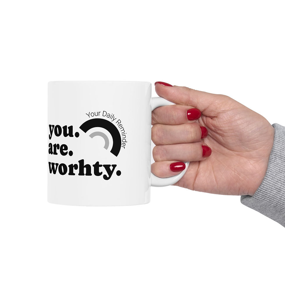 Thumbnail: Black Tie Spritz You Are Worthy mug | Your Daily Reminder ceramic feel-good