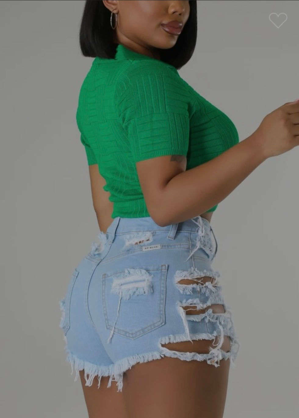 Thumbnail: Distressed denim shorts