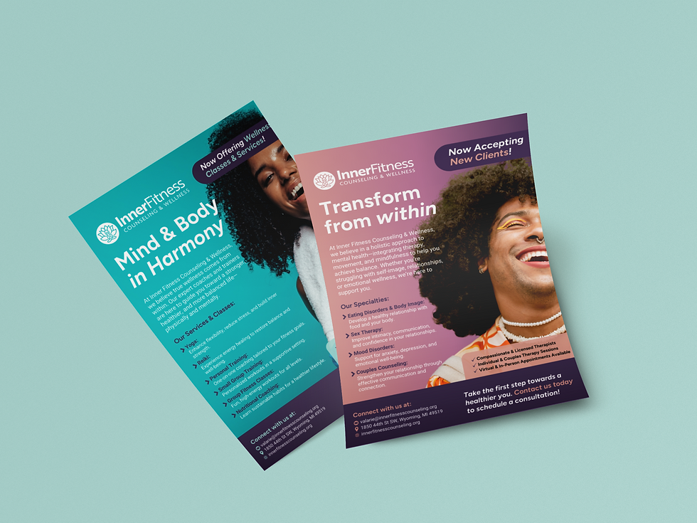 Mockup of two flyers