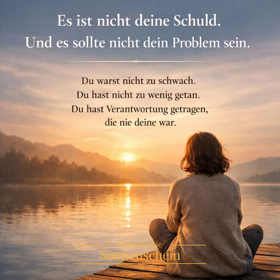 Es ist nicht deine Schuld.               Und es sollte nicht dein Problem sein.