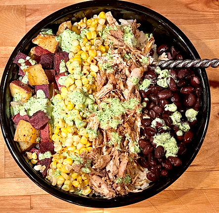 LITA'S PERUVIAN BOWL WITH FRESH GREEN SAUCE .heic