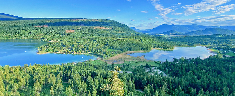 View of big and little white lake.