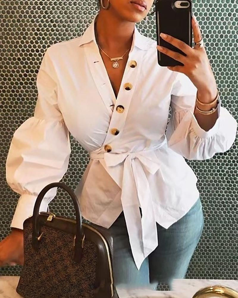 Miniatura: Autumn Lantern Sleeve Blouse for Women