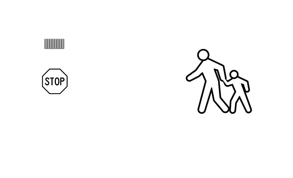 Graphic of Adult and child crossing a crosswlk