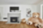 Modern fireplace with TV