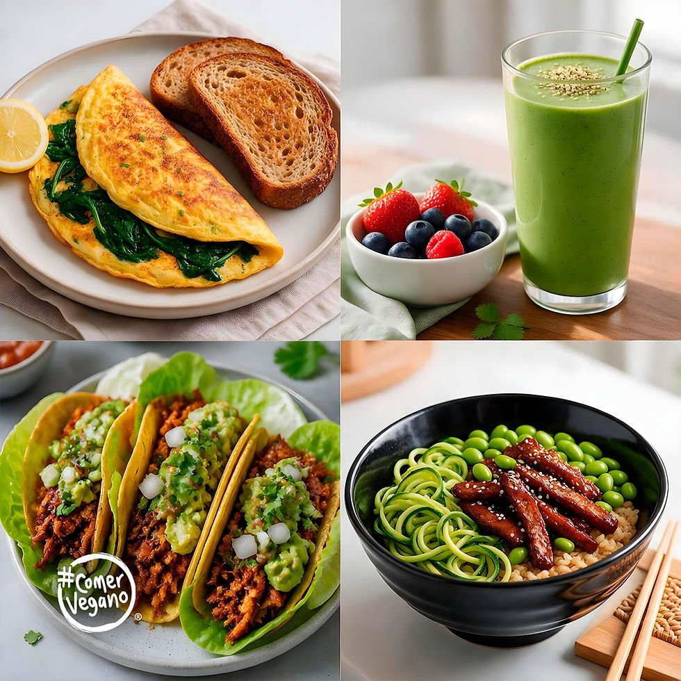 menu vegano alto en proteina y bajo en carbohidratos