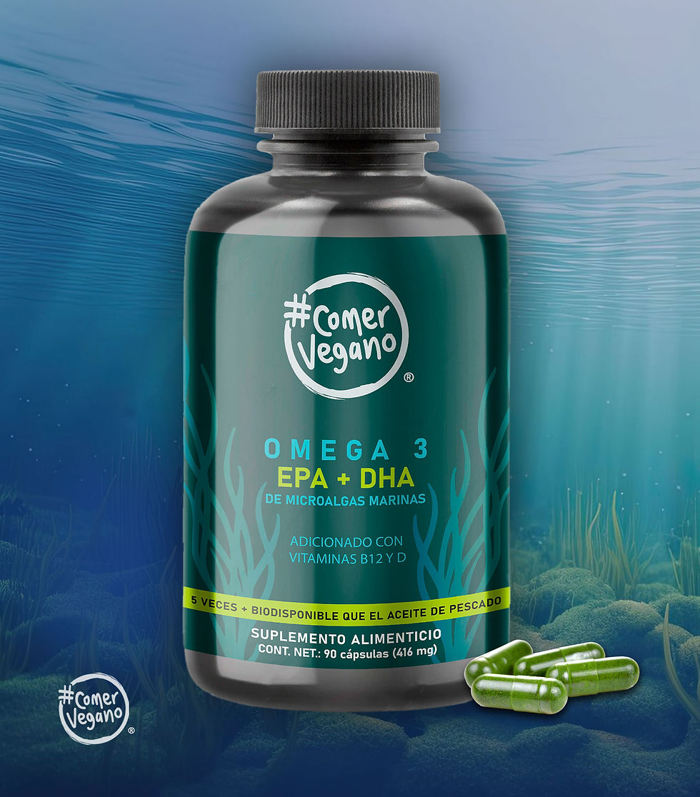 OMEGA 3 EPA + DHA de microalgas marinas con vitaminas B12 y D Comer