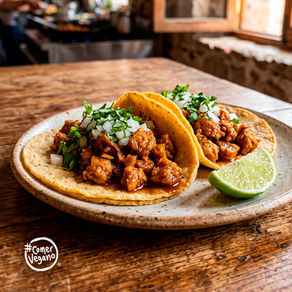 tacos de chicharrón prensado vegano