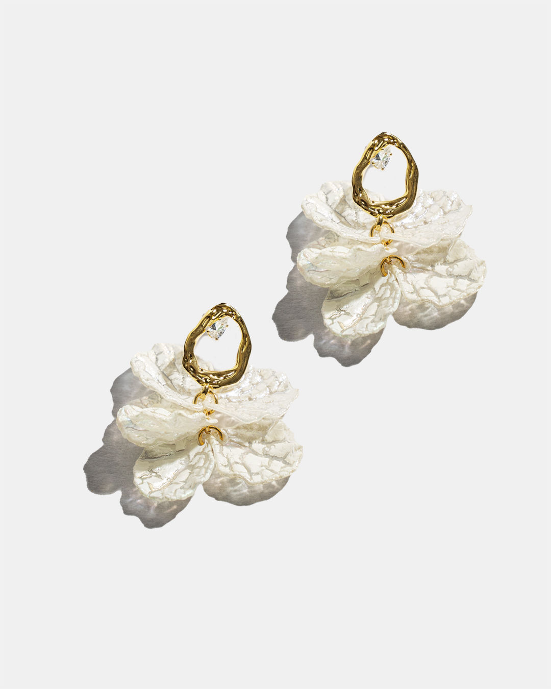 White Flowers Earing