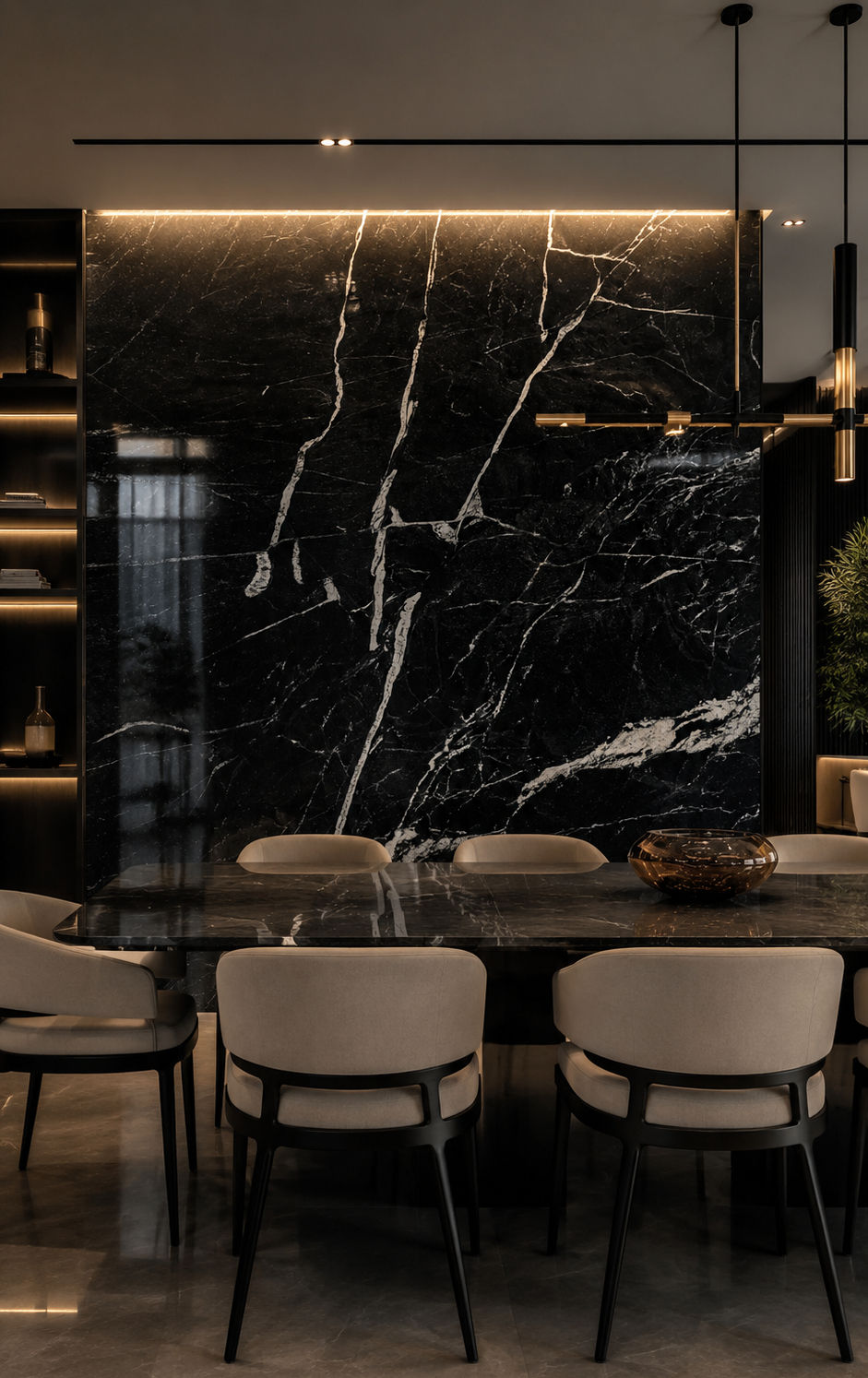 Miniatura: Granito | Salinas Black Leather uso en Comedor