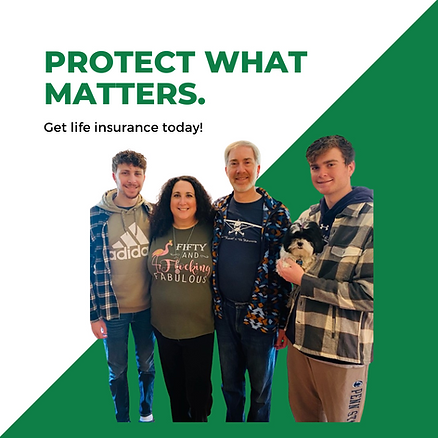 showing a family being protected by life insurance
