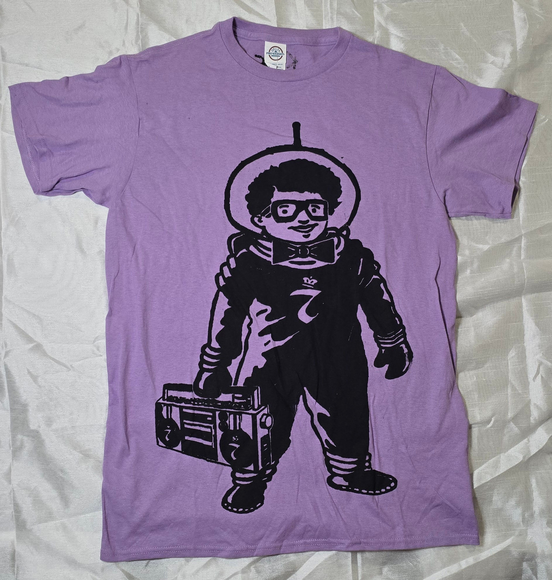 Light Purple T-Shirt with Black Afro-Naut