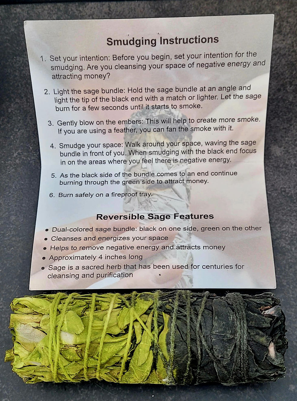 Thumbnail: Reversible Attract Money Sage Smudge Stick witchy gift for prosperity rituals