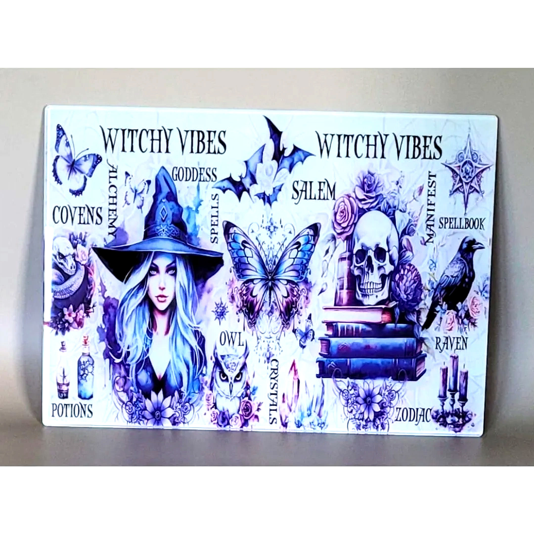 Witchy Vibes Chopping Board – Gothic Kitchen Altar Décor Gift