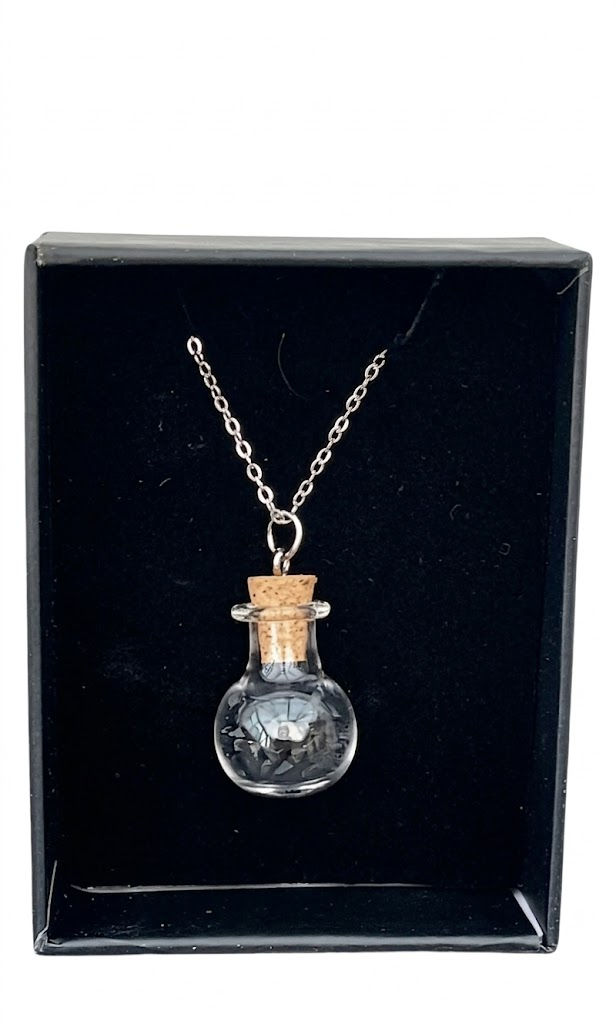 Thumbnail: Black Obsidian Crystal Necklace | Potion Bottle Pendant Gothic Witchy Jewellery 