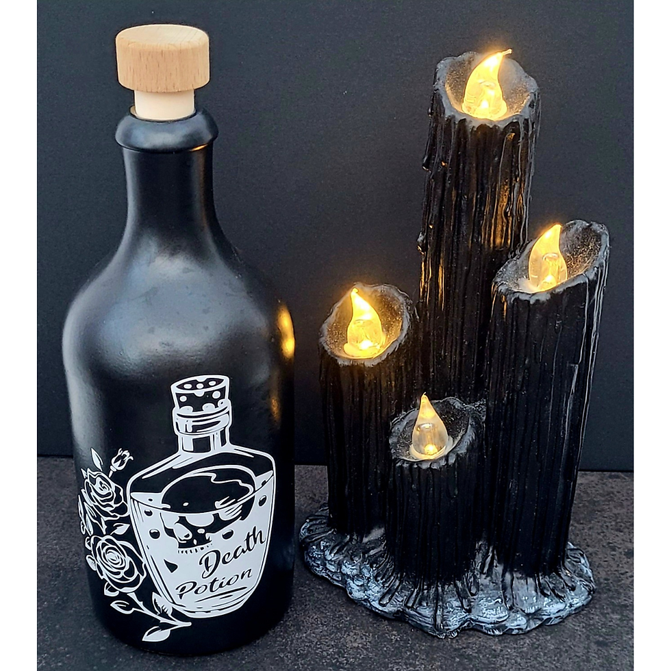 Thumbnail: Death Potion Gothic Apothecary Bottle – 750ml Earthenware Black Potion Jar