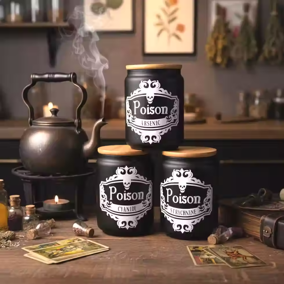 Thumbnail: Poison Witchy Storage Jars – Gothic Kitchen Canisters