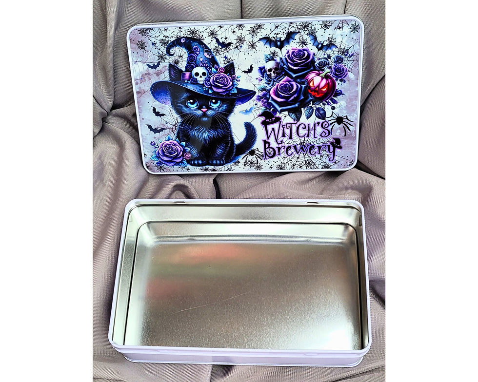 Witchy Black Cat Biscuit Tin, Treat Box, Witchy Gifts