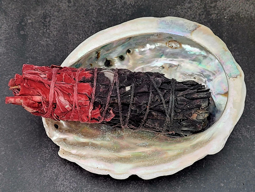 Thumbnail: Reversible Sage Smudge Stick Love – black and red sage bundle