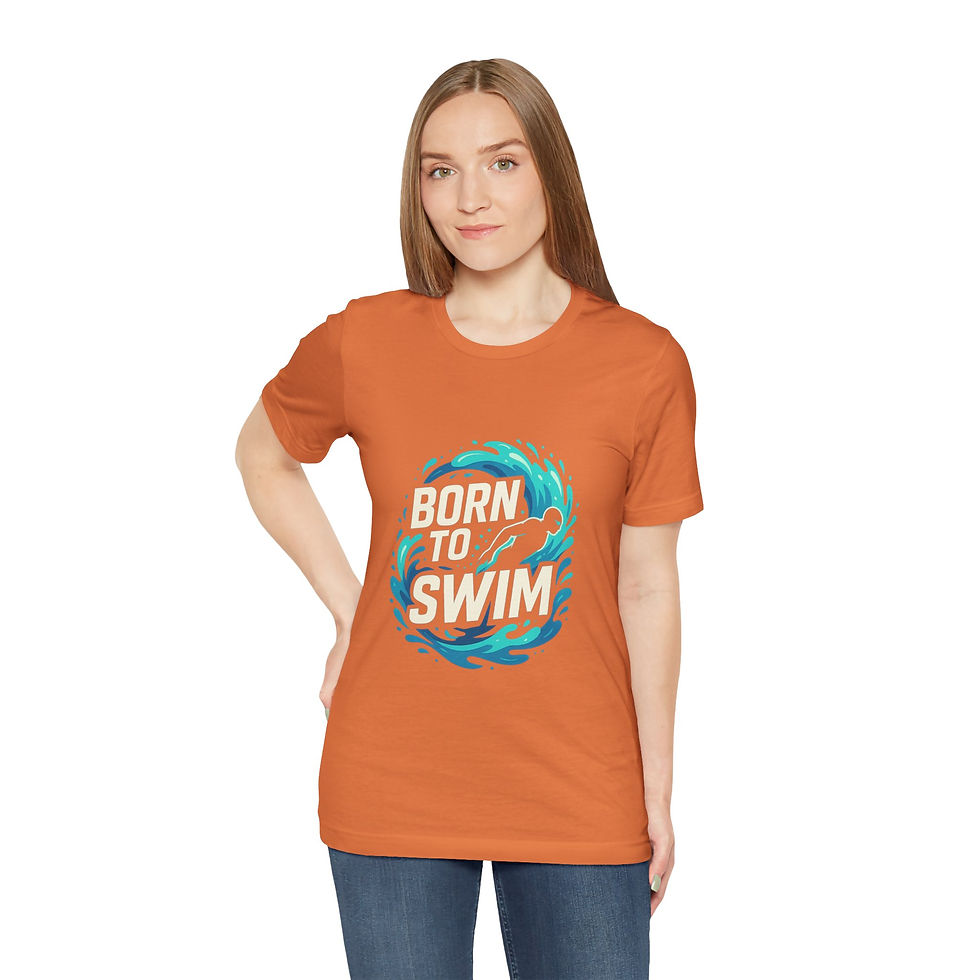 Thumbnail: Born to Swim Shirt | Swim Enthusiast Gift, Casual Wear, Active Lifestyle Shirt