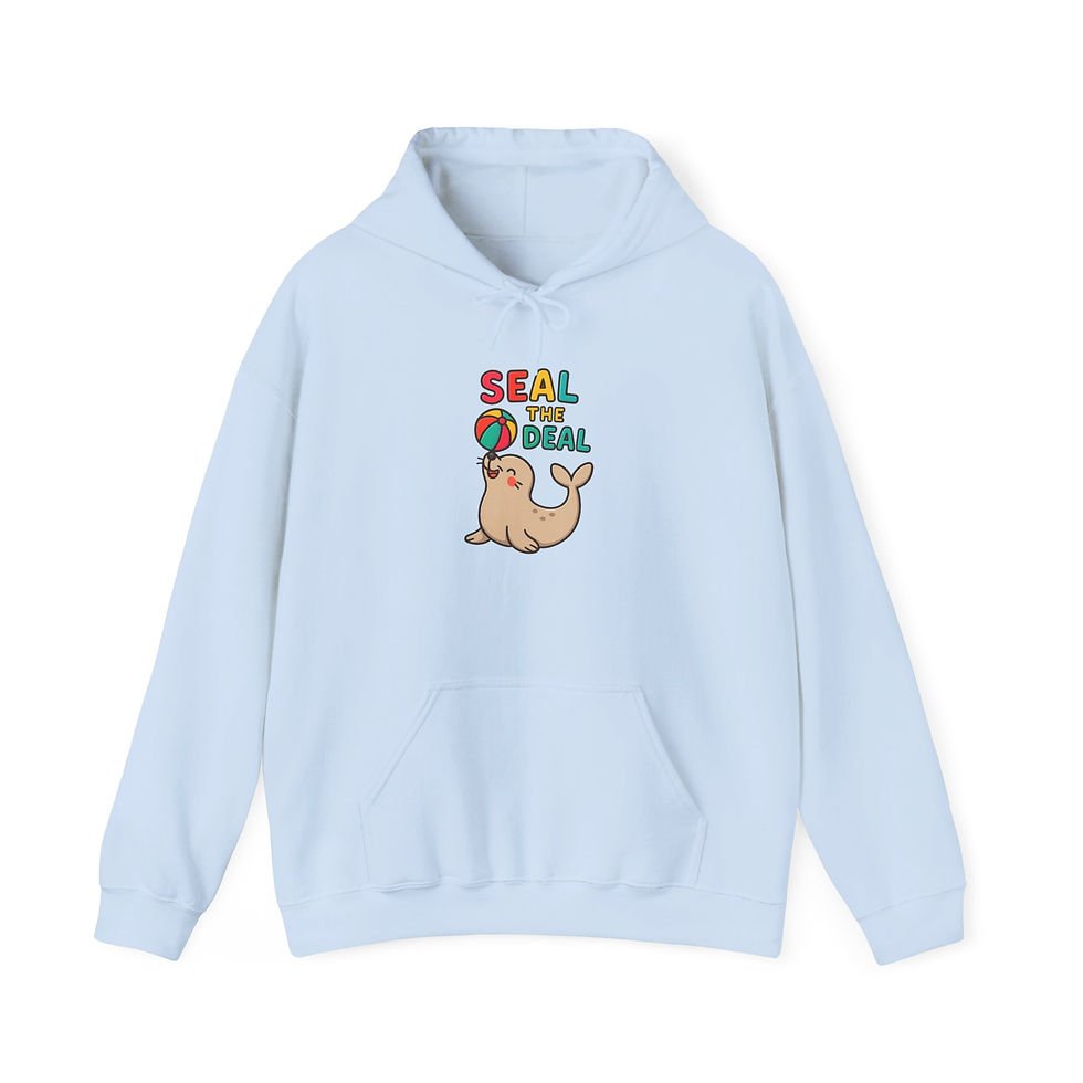 Thumbnail: Seal the Deal Unisex Hooded Sweatshirt, Fun and Casual Outfit