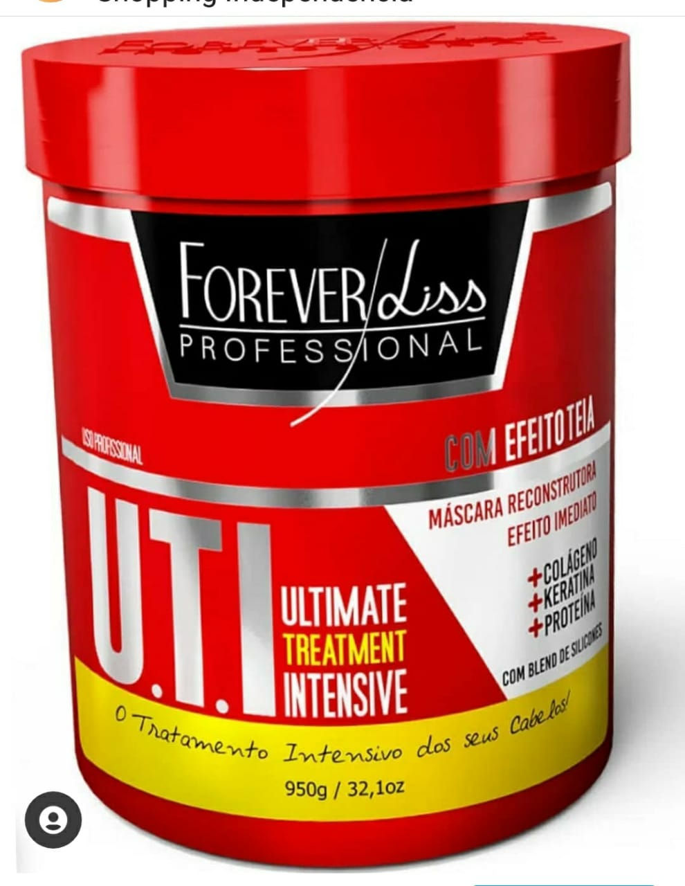 Forever Liss UTI 950g Máscara Reconstrutora Intensiva