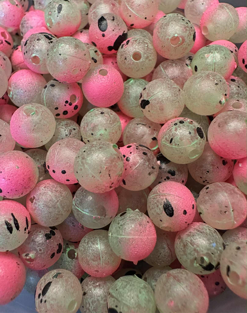 UV Sink Fishing Beads – Premium Trout Salmon Steelhead Beads 10mm, Frost Chartreuse (17-Pack)