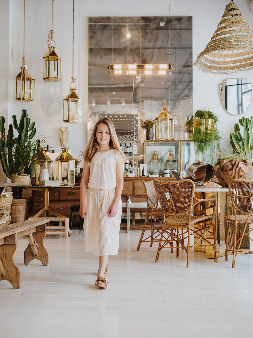 Thumbnail: Luna beige polka dot shirt