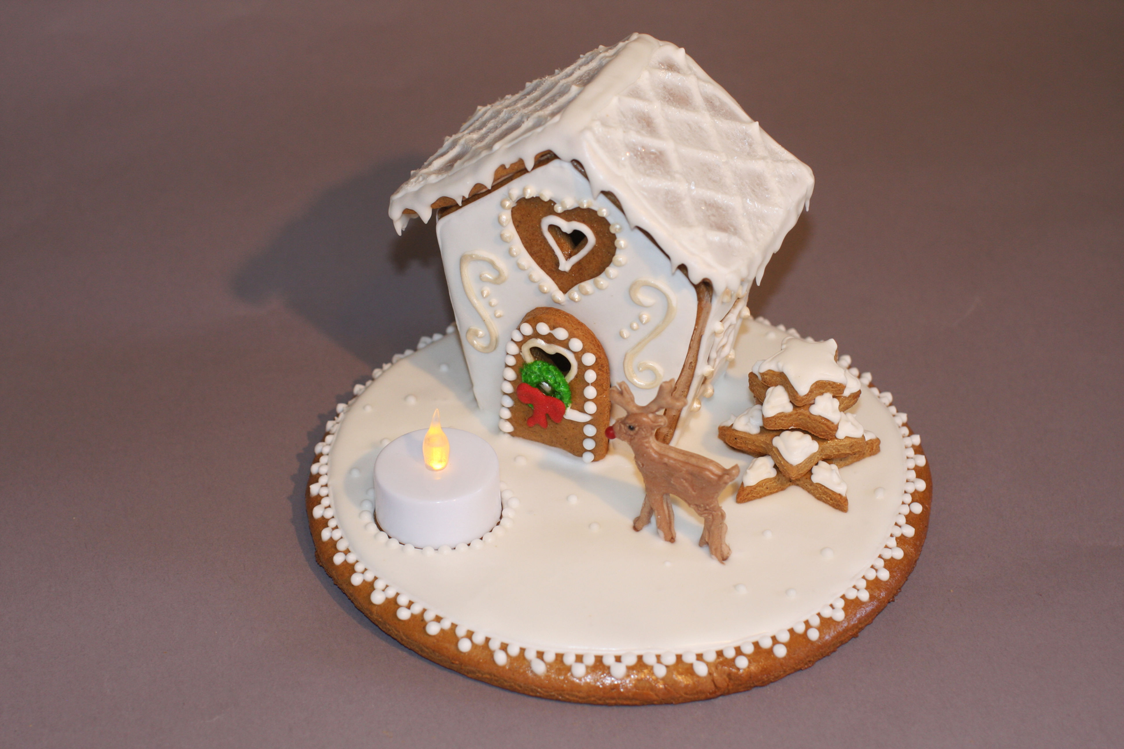 Sparkly house with Rudolf