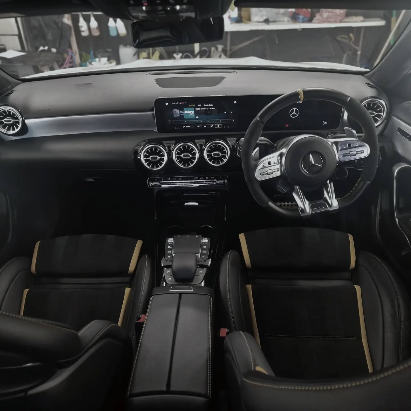 Detailed interior of a Mercedes-Benz CLA 45