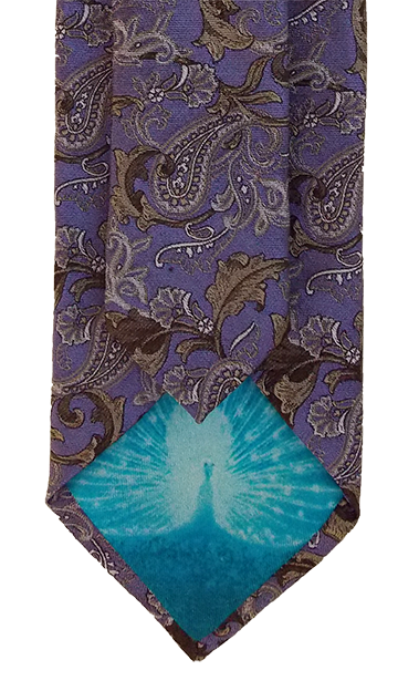 Thumbnail: Modern Paisley Silk Italian Neckties in Lavender & Blue