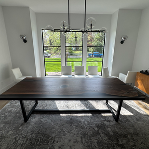 Live Edge Epoxy River Walnut Dining Table | AgainstTheGrain | Noblesville, IN