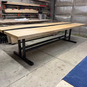 Live Edge Epoxy  Dining Table | Maple | AgainstTheGrain