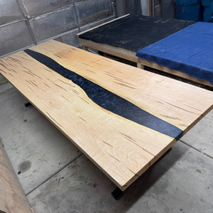 Live Edge Epoxy  Dining Table | Maple | AgainstTheGrain
