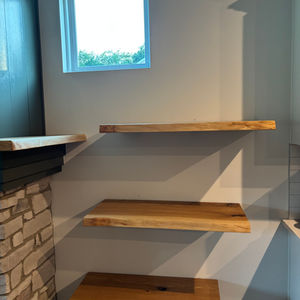 Live Edge Custom Shelving | Floating Shelves | AgainstTheGrain Woodworking | Carmel, IN