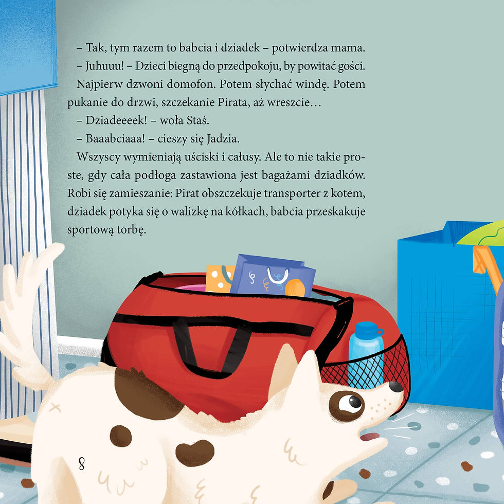 Staś Pętelka learning about pocket money illustration