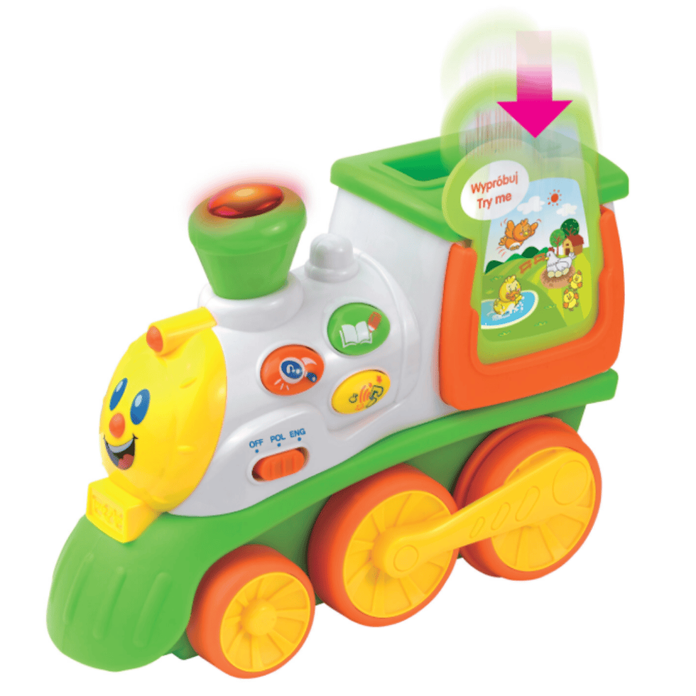 Mój pierwszy Pociąg Zwierzęta Polish English train toy for kids by Dumel Discovery