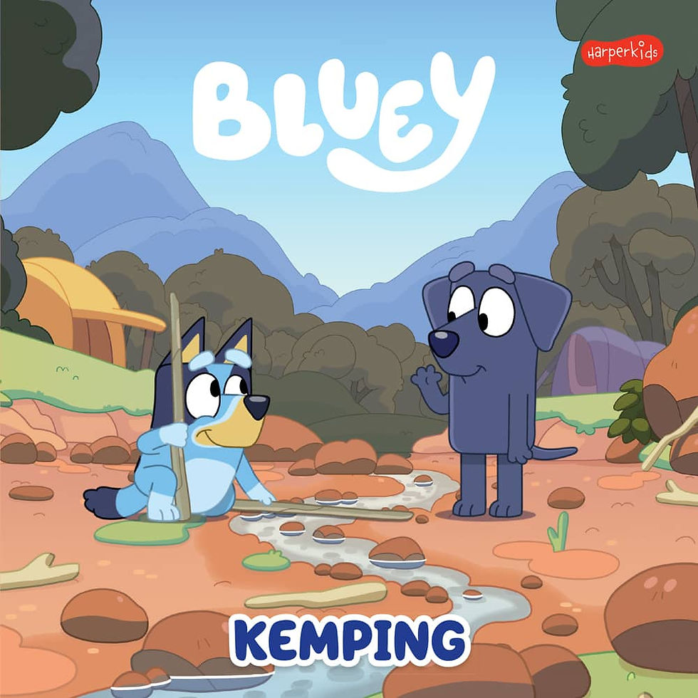 Bluey kemping camping early reader Polish book USA