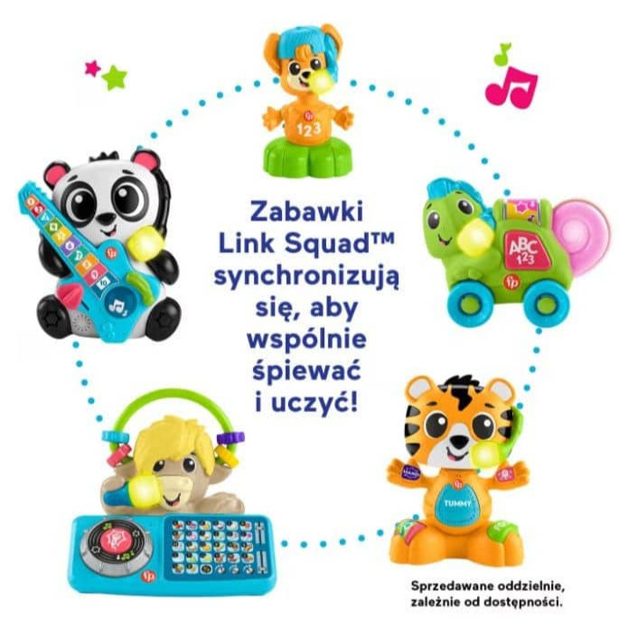 Thumbnail: Fisher Price Link Squad Kameleon – zabawka edukacyjna dla dzieci 9–36 miesięcy z muzyką i światłami