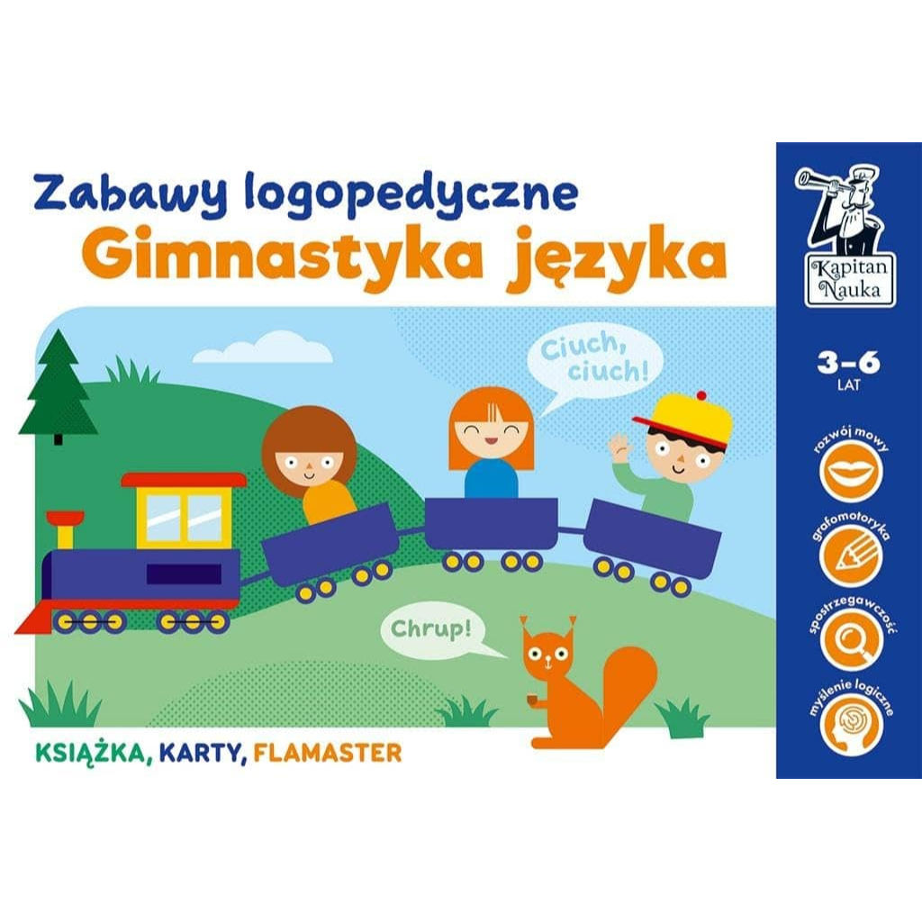 Kapitan Nauka Gimnastyka Języka speech therapy activity book – cover