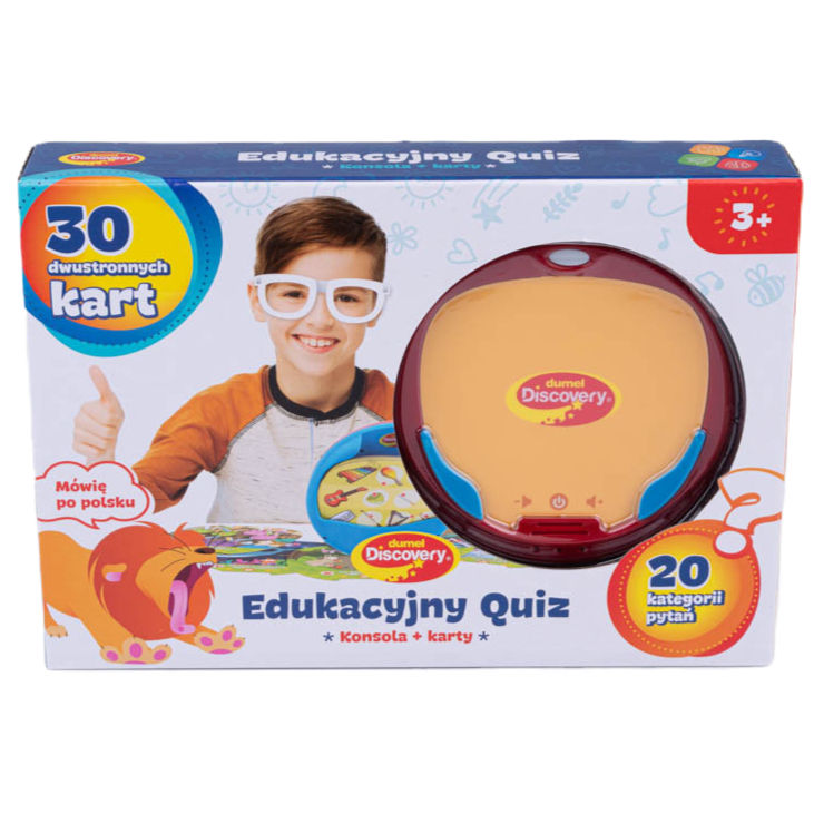 Close-up of Dumel Discovery quiz buttons and interactive question areas