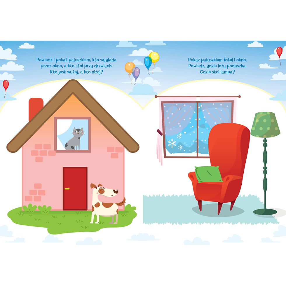 Inside pages of Akademia 2-latka with simple coloring tasks