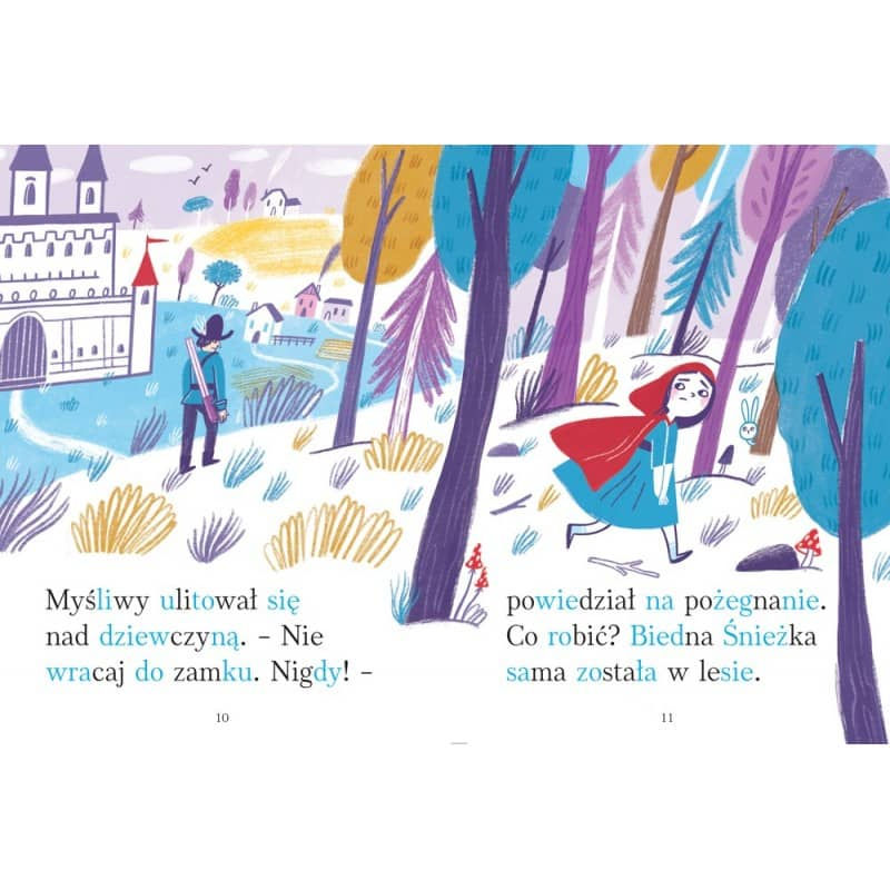 Inside pages of Królewna Śnieżka Polish early reader book