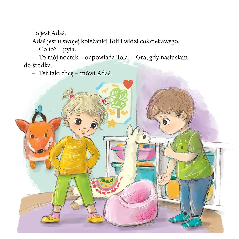 Potty training book for boys – illustrated Polish story – sample page