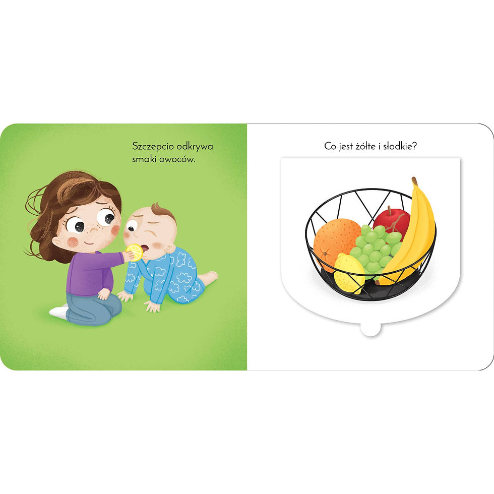 Polish lift the flap baby book Szczepcio Pętelka interactive pages