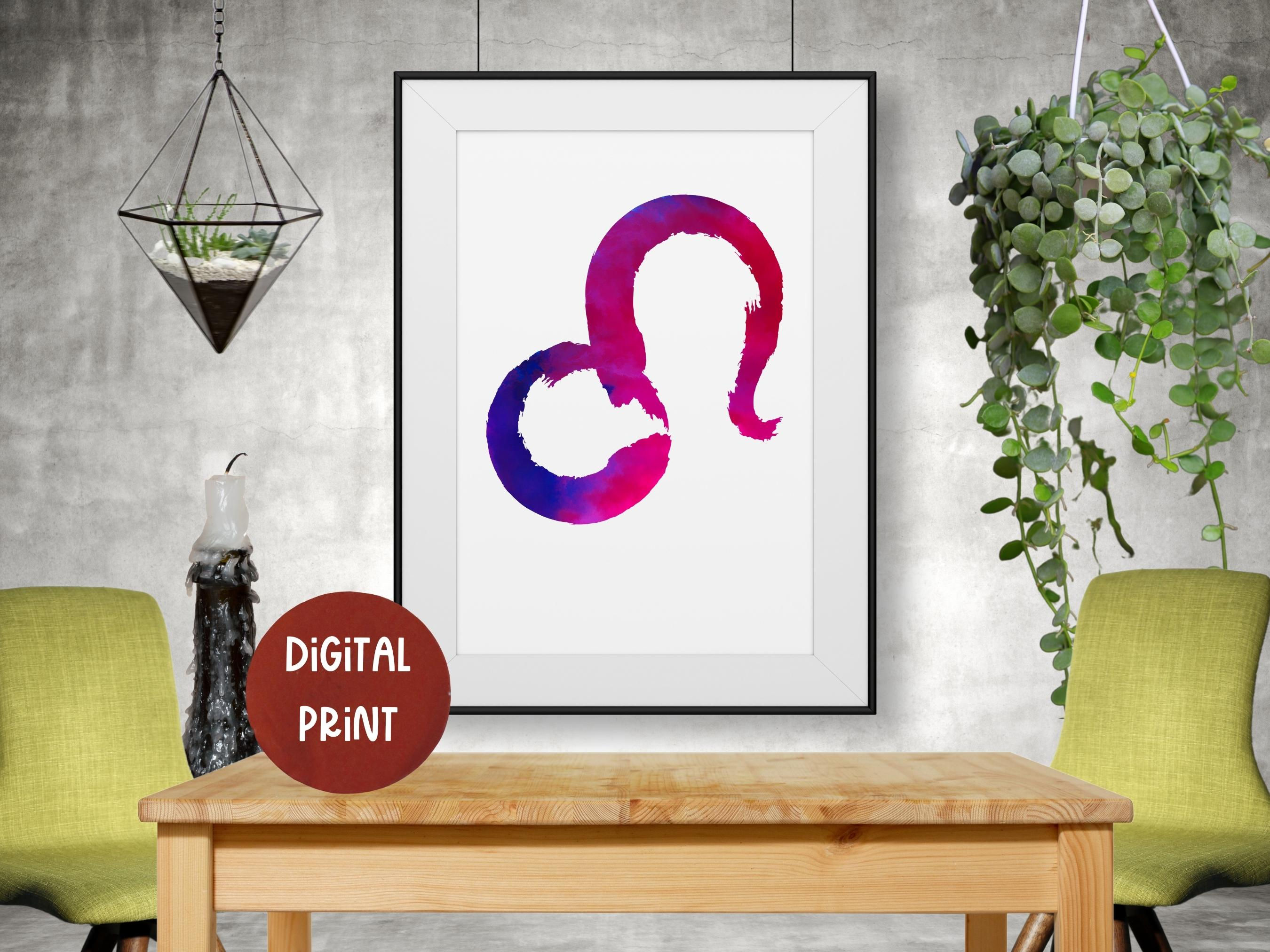 Leo Zodiac Sign Printable Wall Art